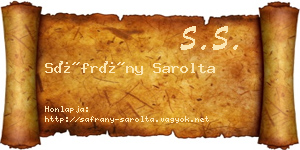 Sáfrány Sarolta névjegykártya